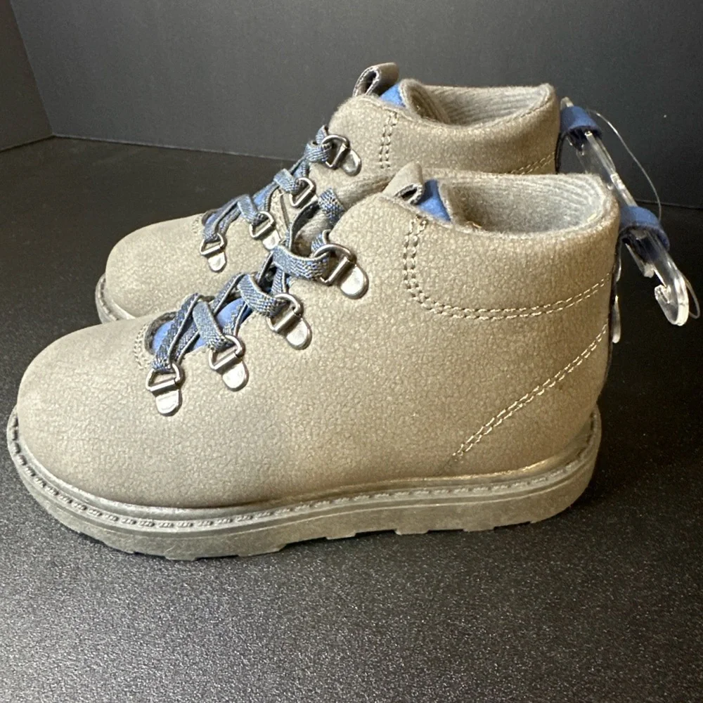 Carter's Toddler‎ Boys Hiking Boots Size 8M Gray Blue Donnie Style Lace-Up
